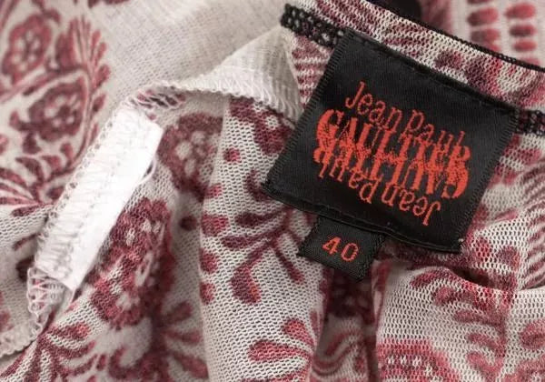 Jean Paul Gaultier Vintage Red Floral Mesh Top