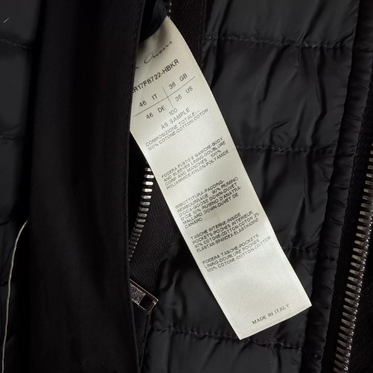 Rick Owens FW17 Black Coated Denim Zip-Up Jacket