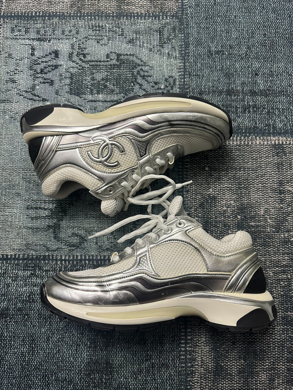 Chanel Silver Sneakers