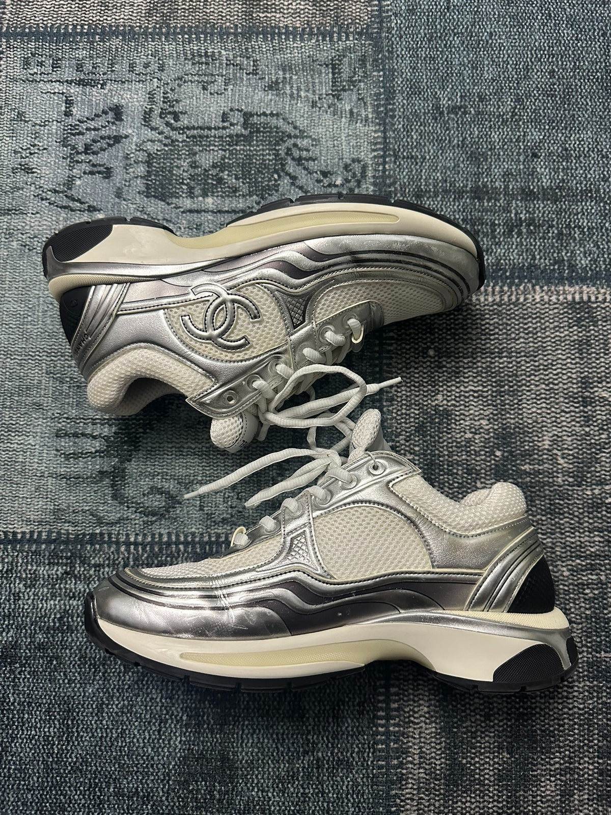 Chanel Silver Sneakers