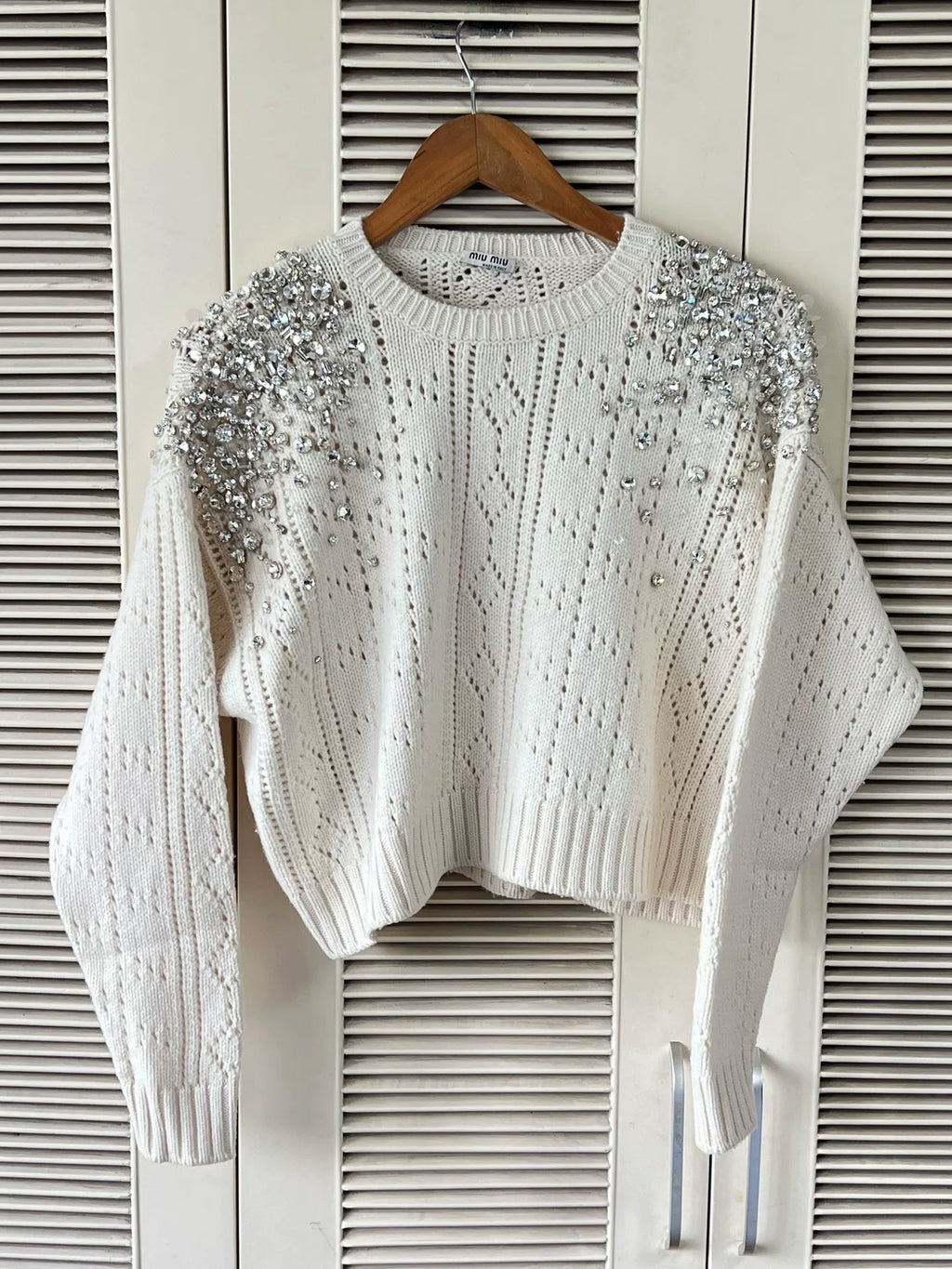 Miu Miu Knit Rhinestone Sweater