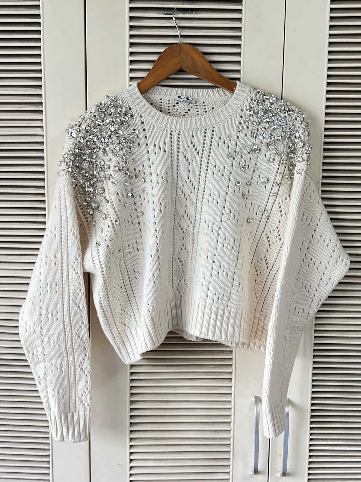 Miu Miu Knit Rhinestone Sweater