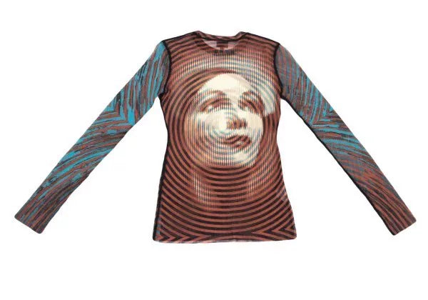 Jean Paul Gaultier Vintage Portrait Mesh Top