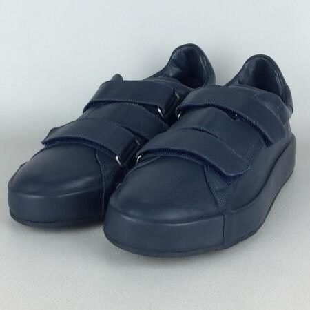 Jil Sander by Raf Simons navy blue leather‑strap casual sneakers