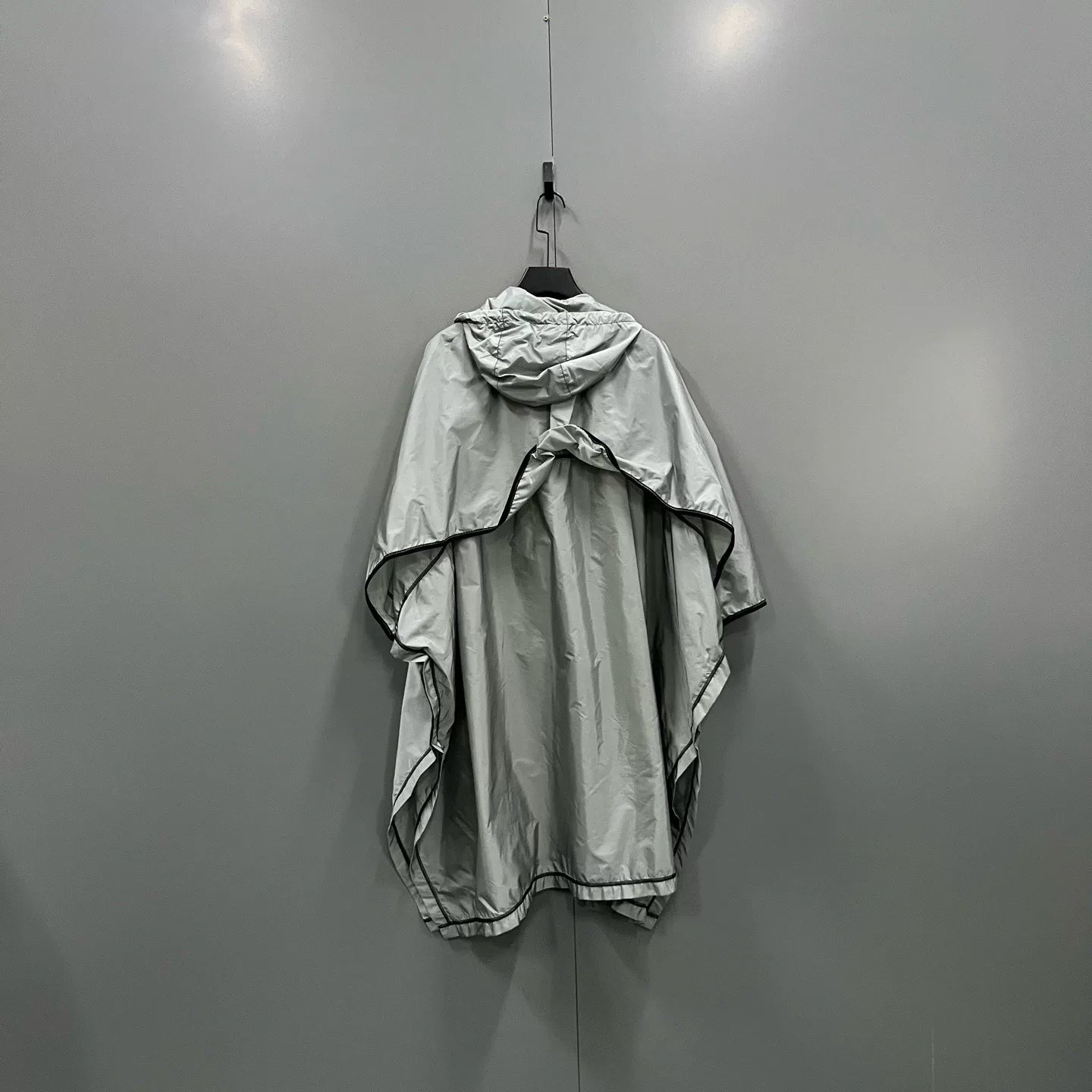 Prada Silver Hooded Triangle Logo Cape