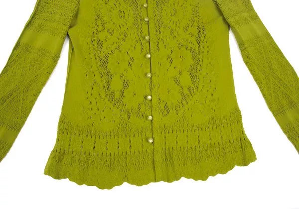 Jean Paul Gaultier Vintage Green Cut-Out Cardigan
