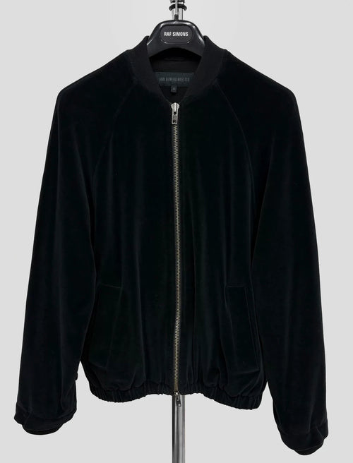 Ann Demeulemeester Black Velvet Zip Bomber
