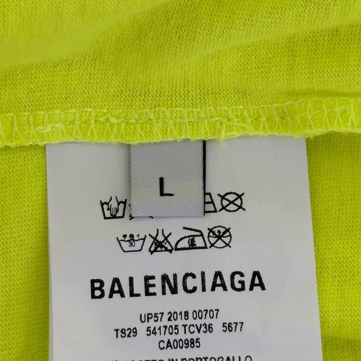 Balenciaga Fluorescent Yellow Short Sleeve Top