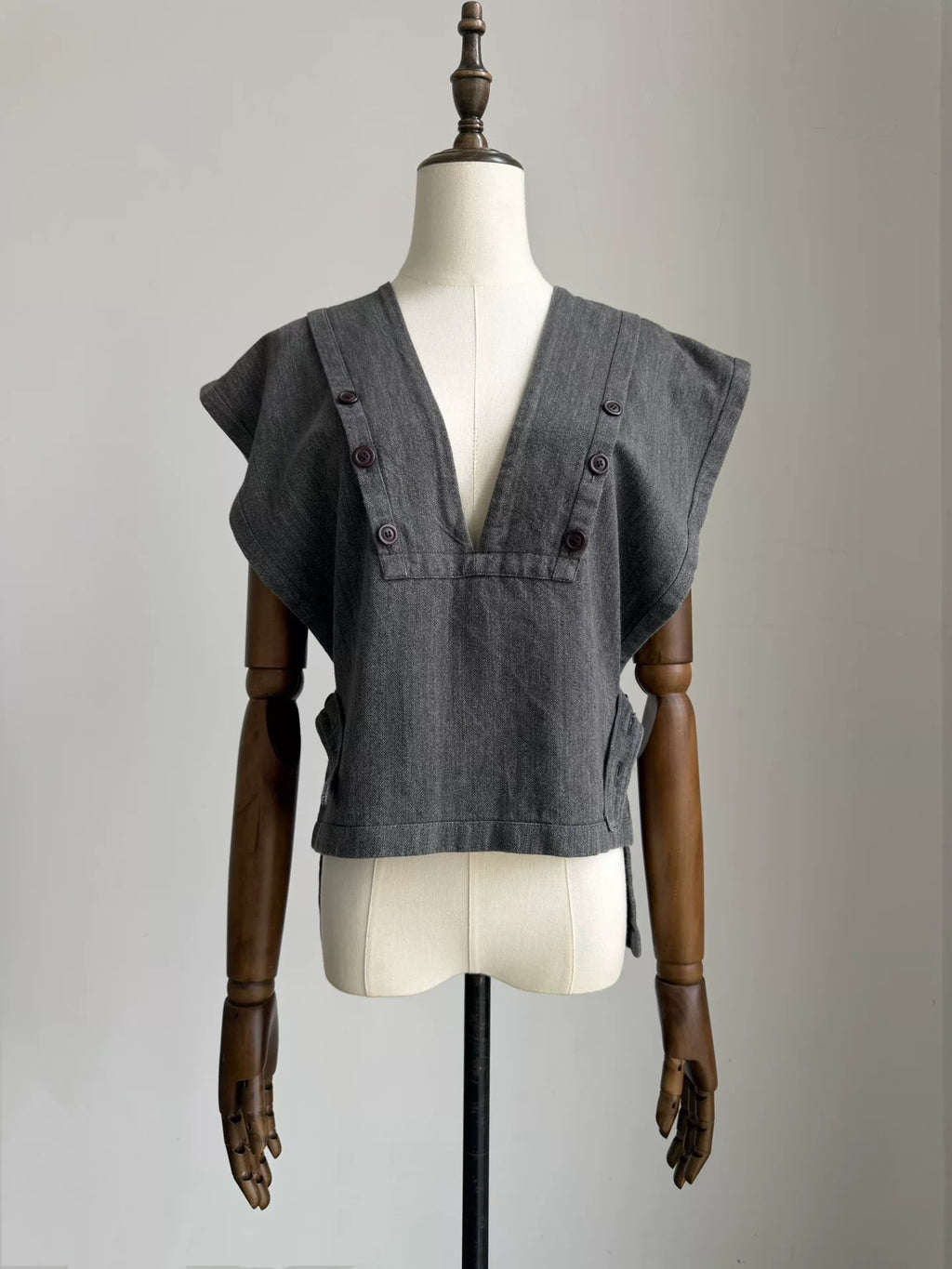 Issey Miyake 1970s Grey Deconstructed Pleated Vest