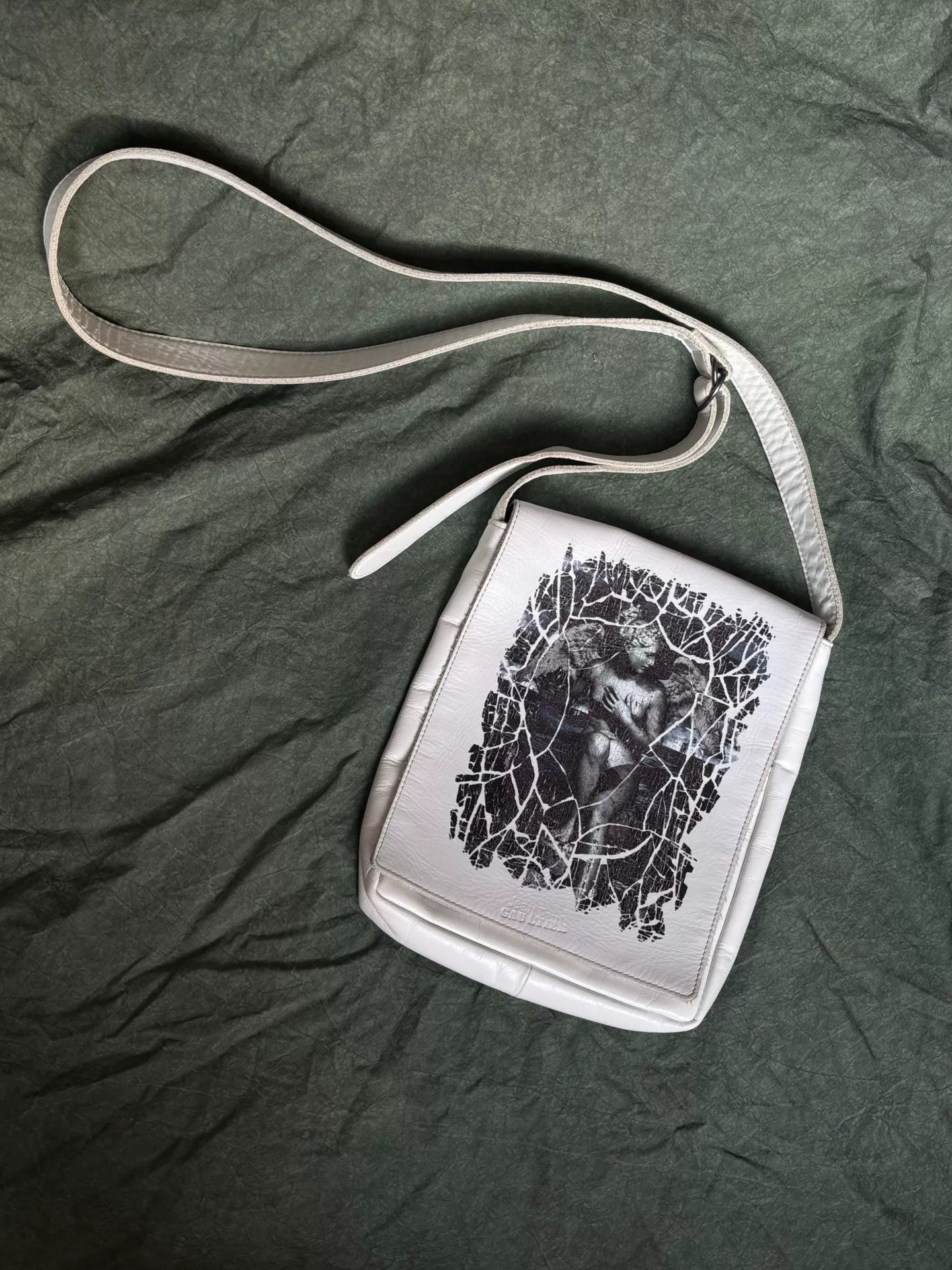 Jean Paul Gaultier 90s Lake Angel White Crossbody Bag