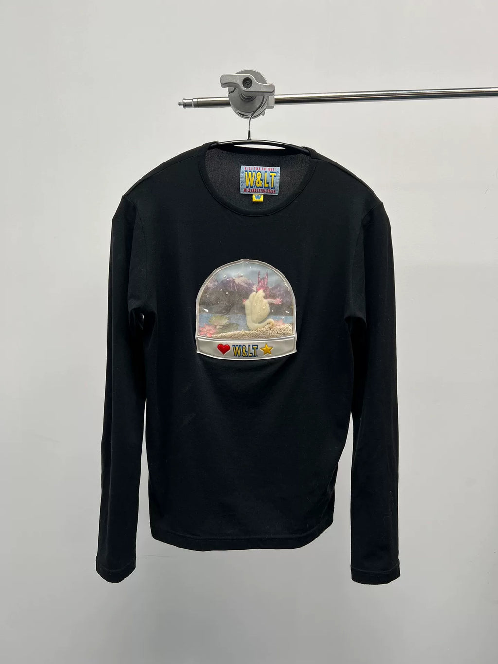 Walter Van Beirendonck Black Swan Print Long Sleeve T-Shirt