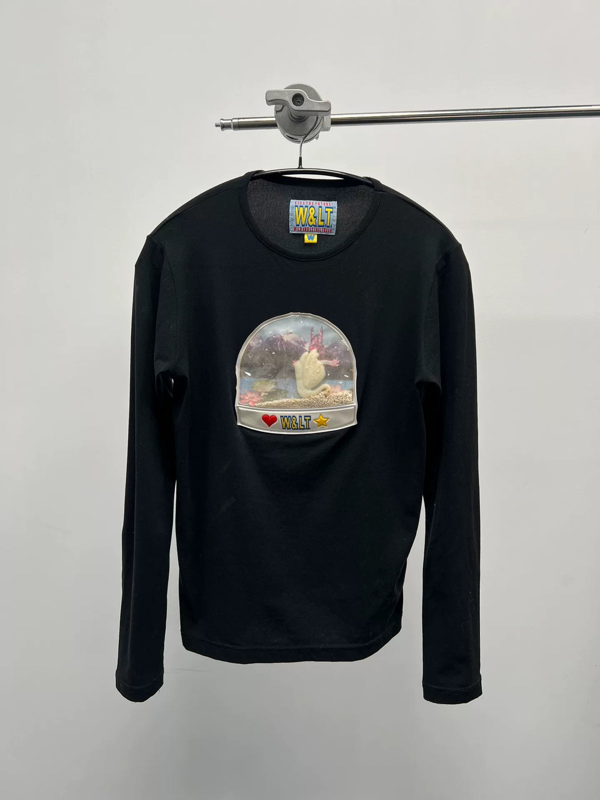Walter Van Beirendonck Black Swan Print Long Sleeve T-Shirt