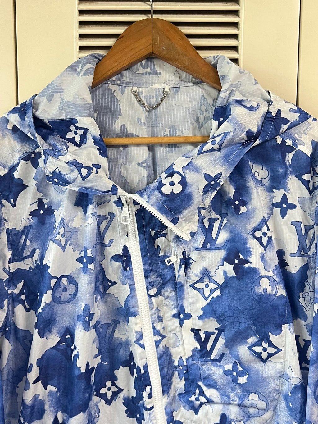 Louis Vuitton Blue Printed Hooded Jacket