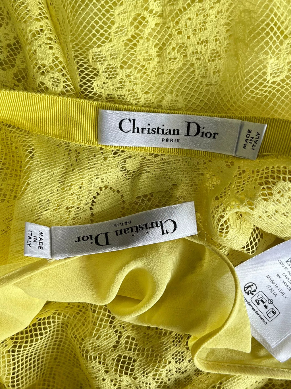 Dior Yellow Lace Top