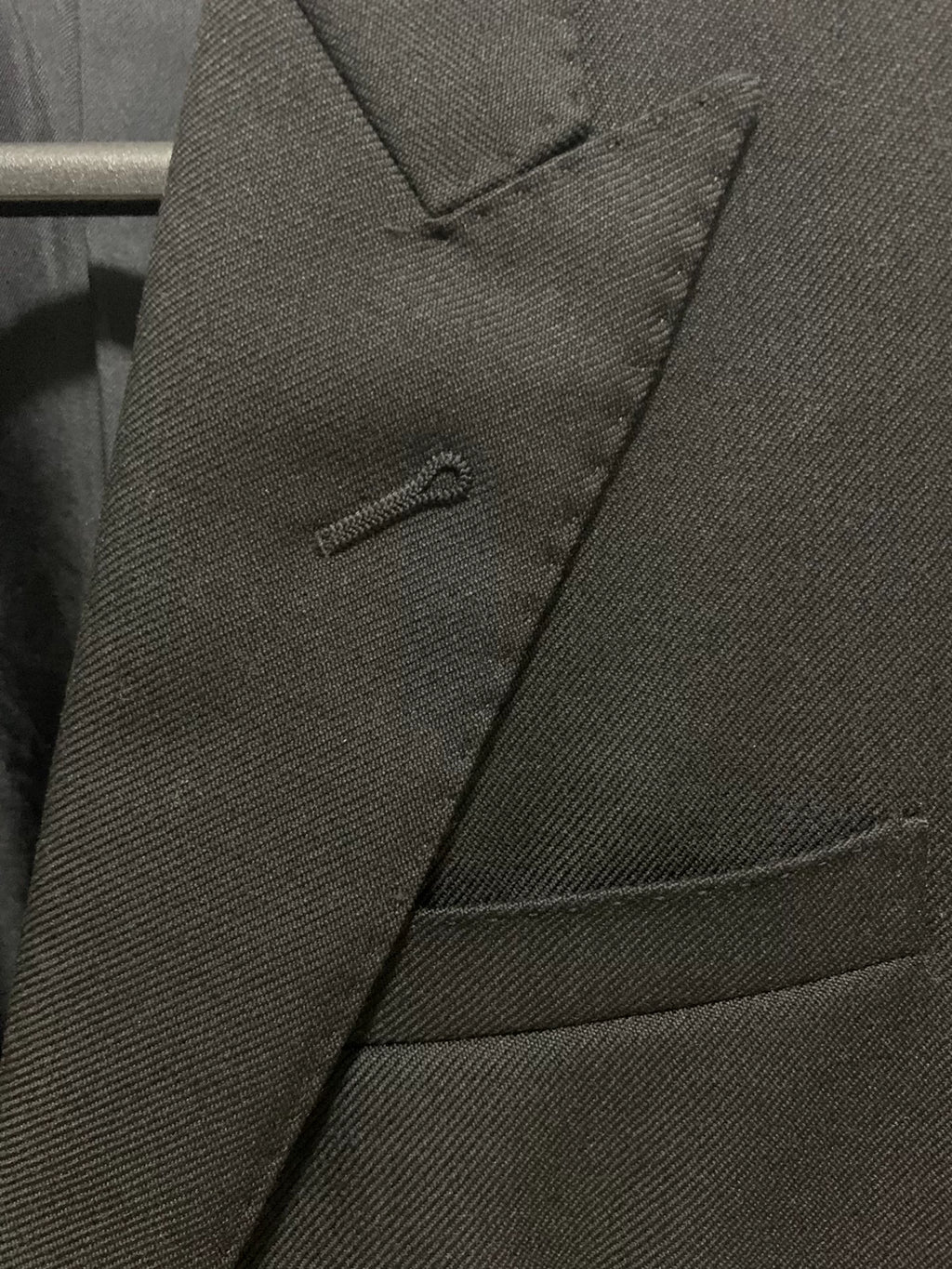 Saint Laurent 15FW Runway Black Contrast Stitching Peak Lapel Suit
