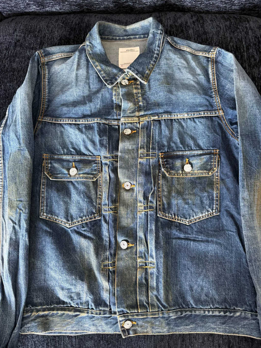 visvim AW19 1000dry Dry3 Heavy Oil Wash 101 Denim Jacket
