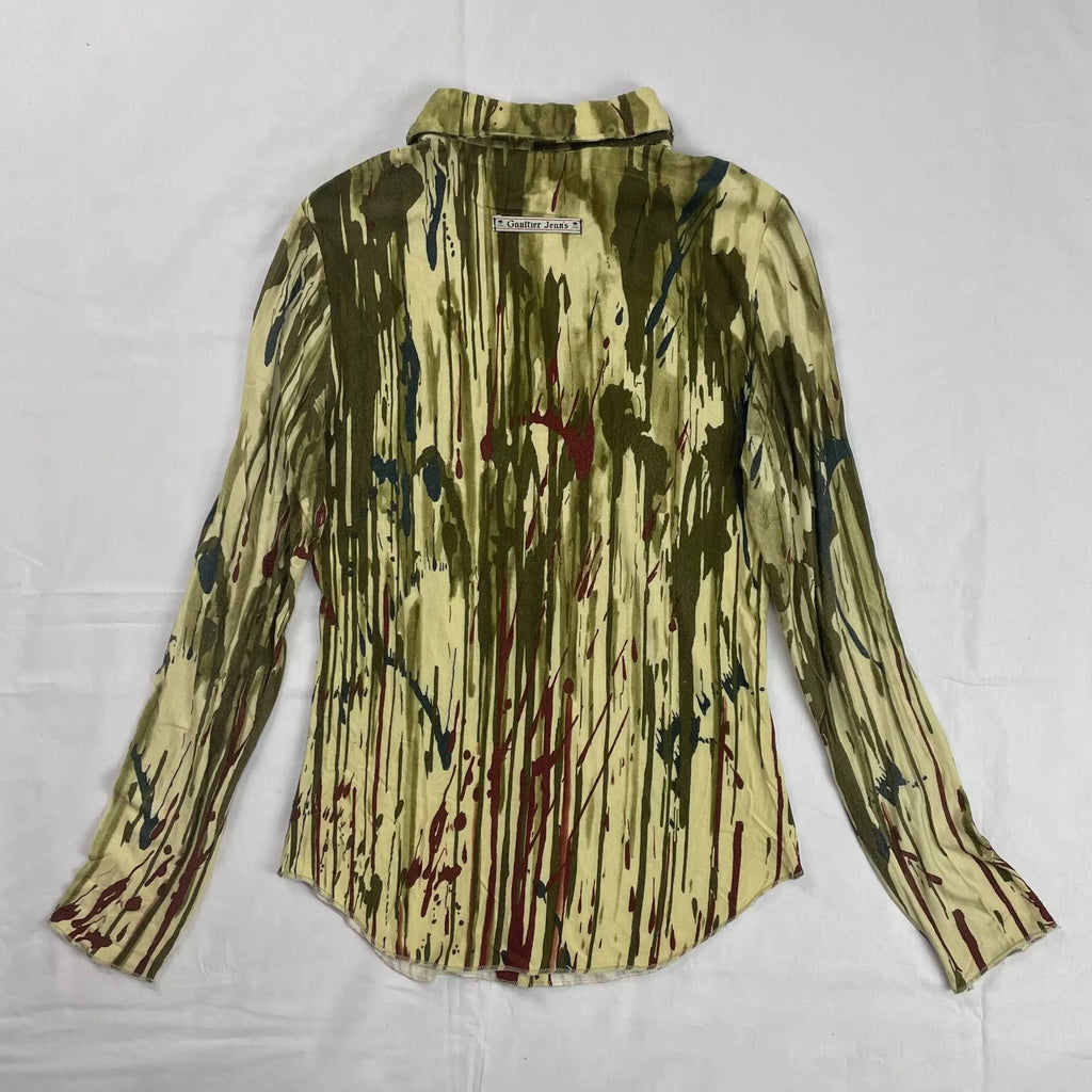 1996 Jean Paul Gaultier Blood-Dripping Stretch Shirt and Skirt Set
