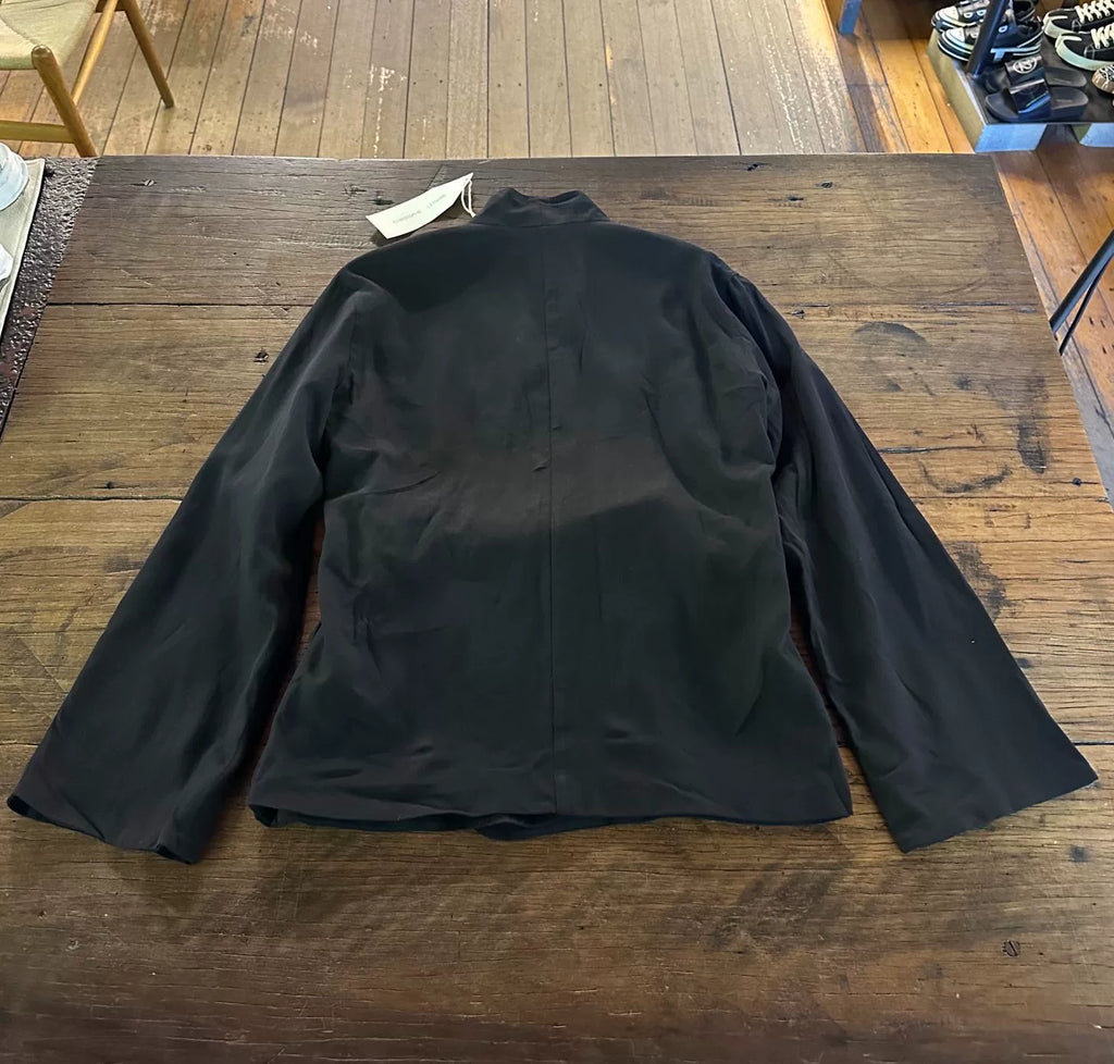 Christophe Lemaire Black Belted Cotton Viscose Coat