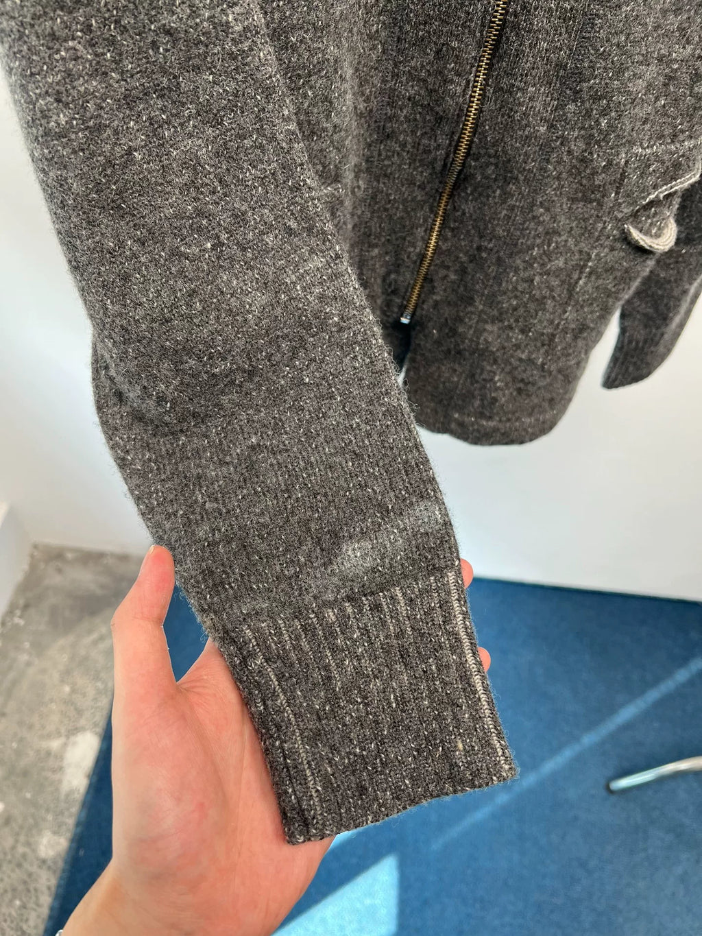 Armani Exchange Pocket Embroidery Zip Knit Sweater