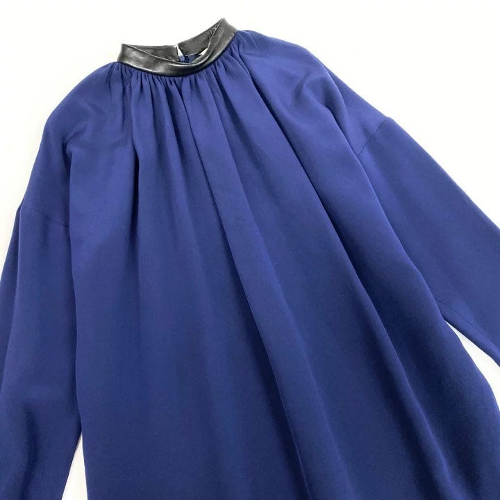 Celine Lambskin Collar Silk Dress