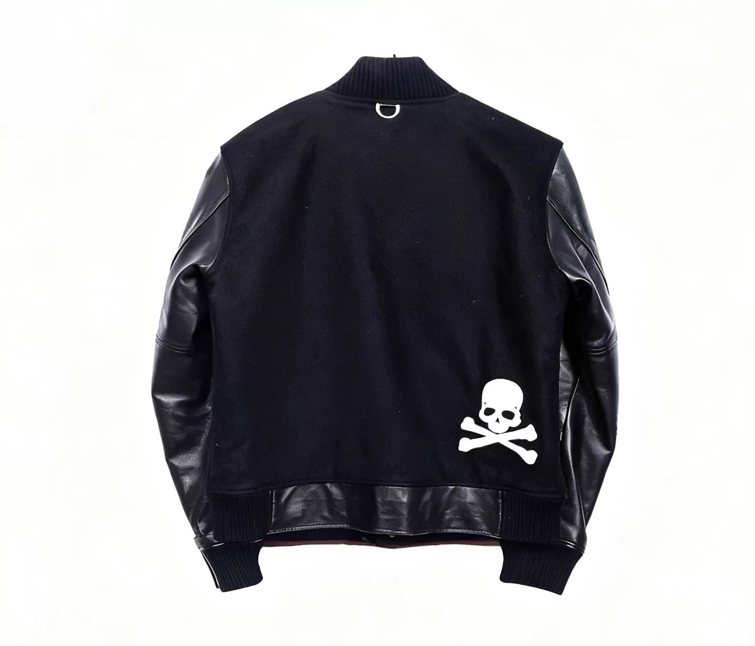 Mastermind Japan Varsity Mainline Reversible Cashmere White Skull Jacket