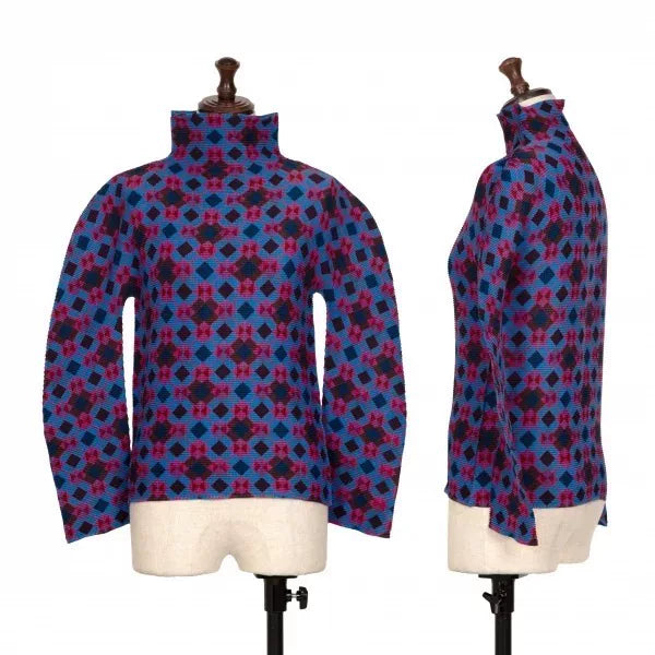 Issey Miyake Vintage Purple Floral Pleated Top