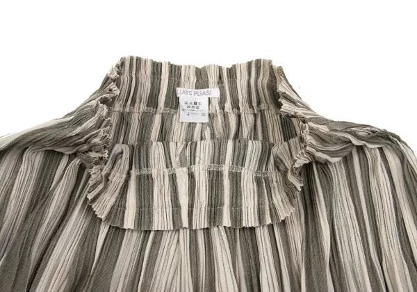Issey Miyake Vintage Off-Black Striped Pleated Harem Pants