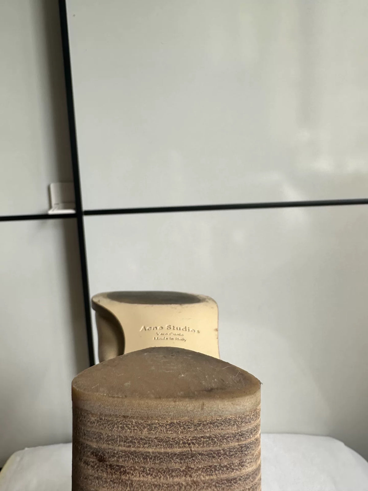 Acne Studios Black Lambskin Square-Toe Zip-Up Boots