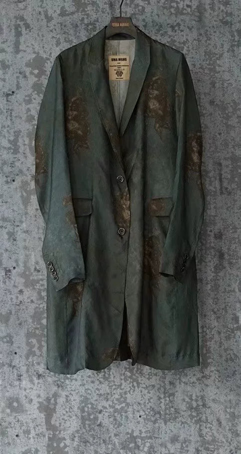 UMA WANG SS24 Blue Brown Angel Print Coat