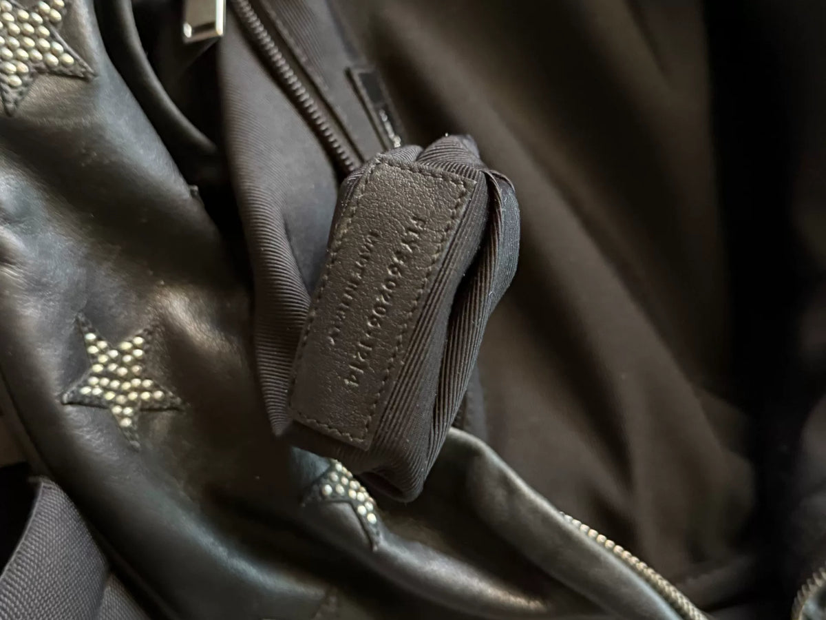 Saint Laurent Paris 14AW Star Stud Leather Black Backpack by Hedi Slimane