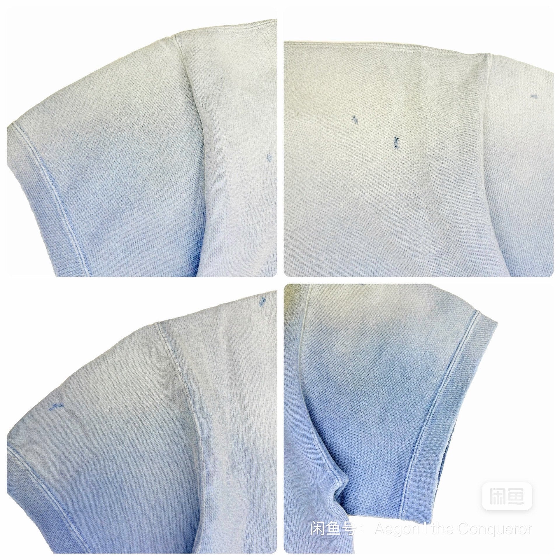 Visvim 23SS Court Sweat S/S Crash Distressed Short Sleeve Sweatshirt