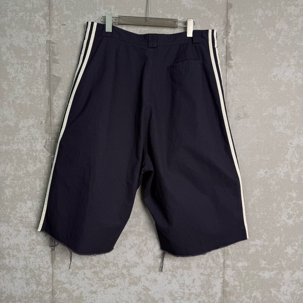 Balenciaga Paris Adidas Collaboration Trefoil Striped Black Shorts