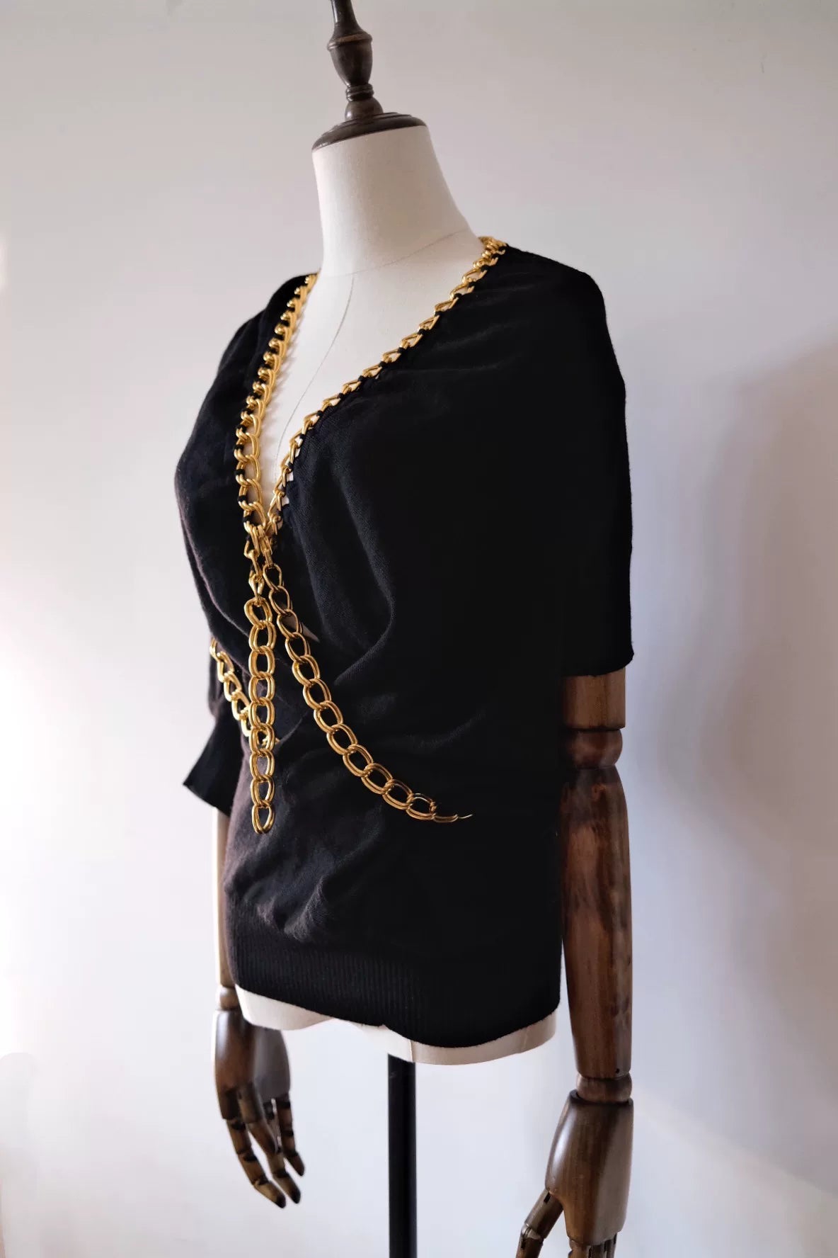 Junya Watanabe chain wool mid-sleeve top