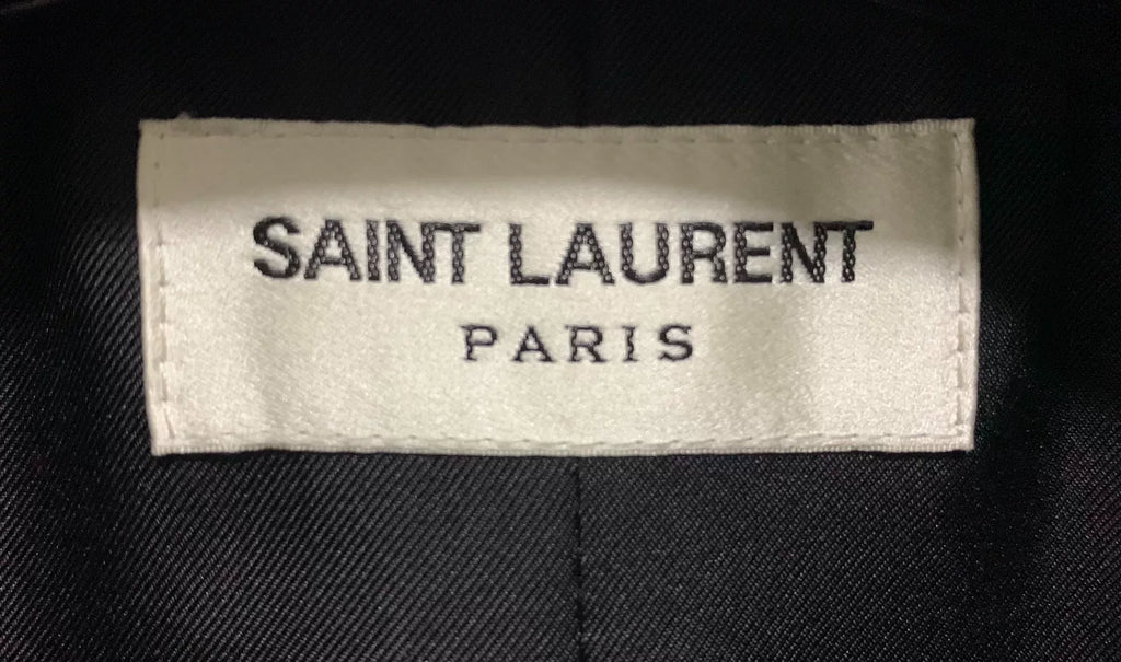 Saint Laurent 21FW Runway Black Sheepskin Striped Suit