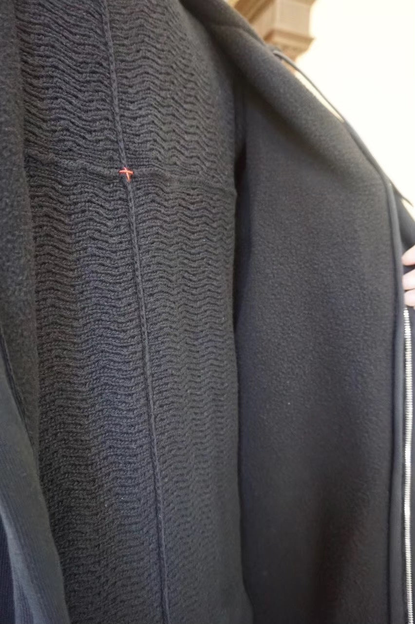 M.A+ FW17 Black Cross Wool Cashmere Crew Neck Sweater