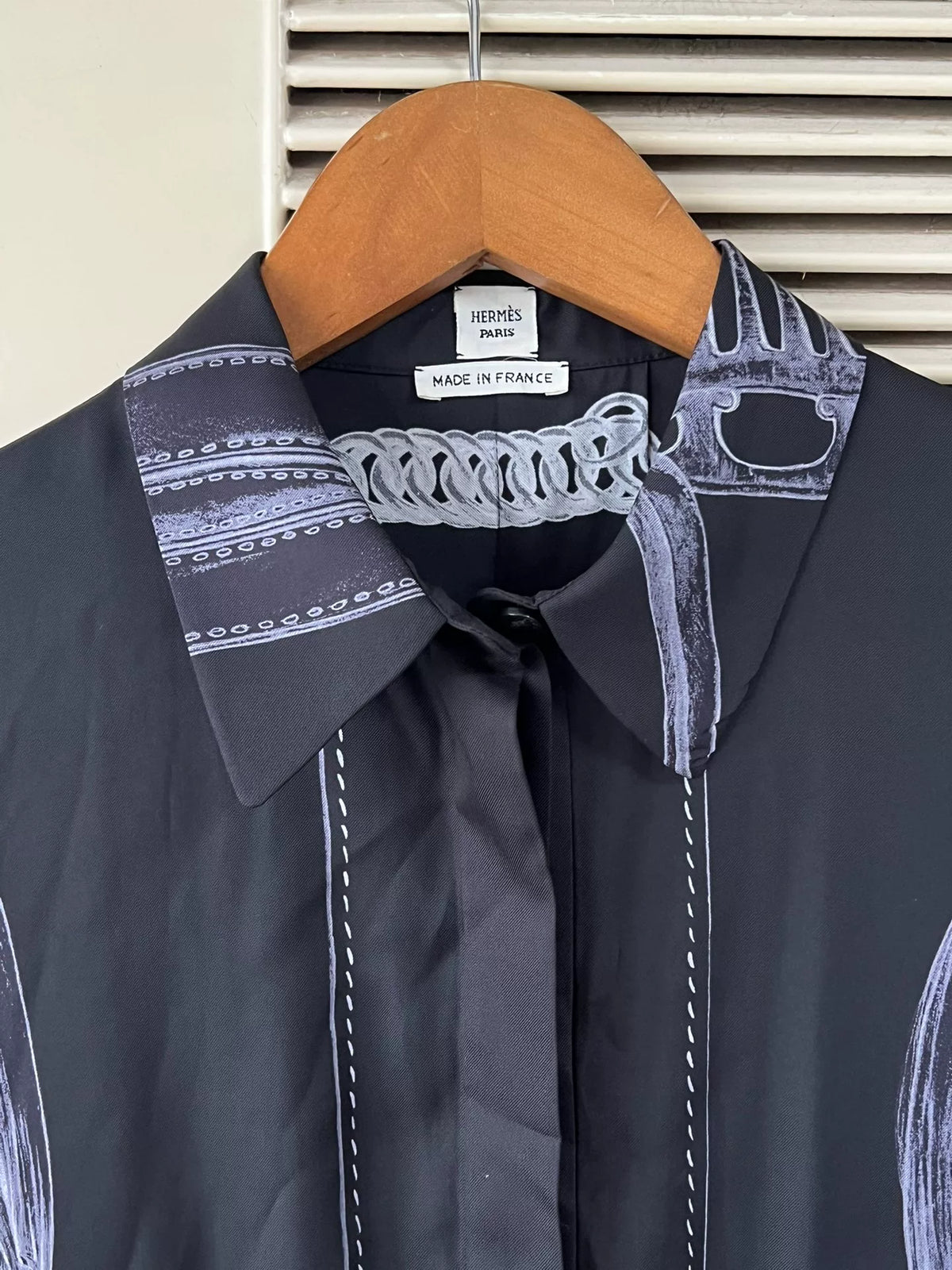 Hermes Silk Equestrian Print Shirt