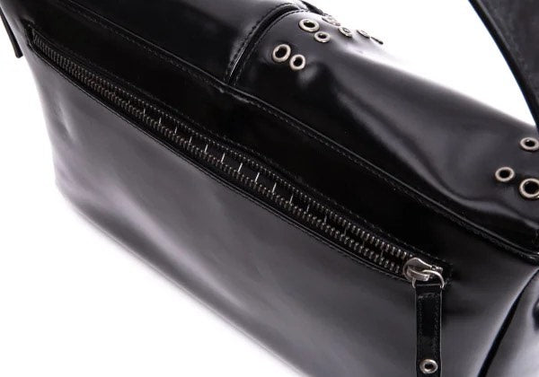 Jean Paul Gaultier Black leather rivet‑decorated under‑arm bag