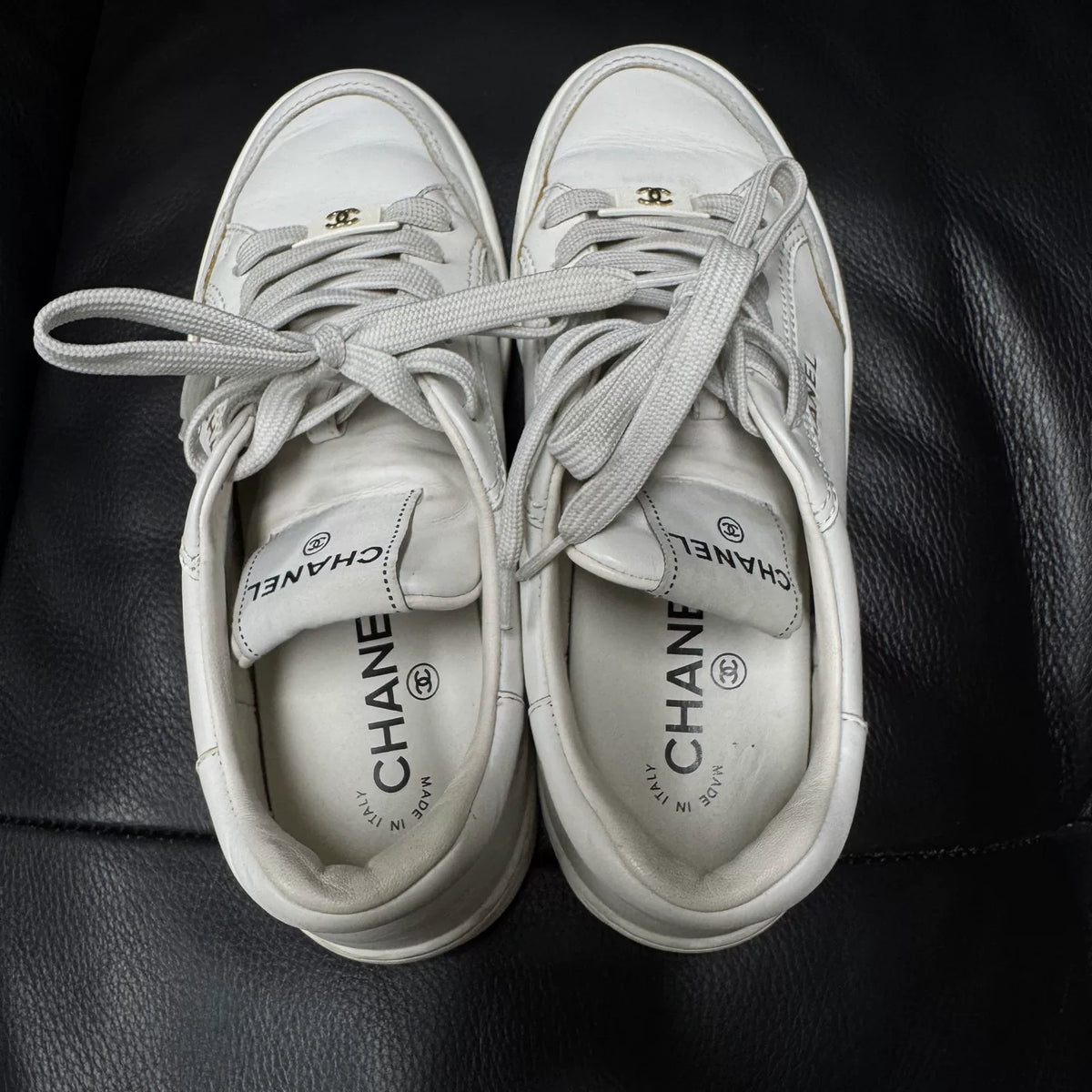 Chanel Lace-Up Low-Top Sneakers
