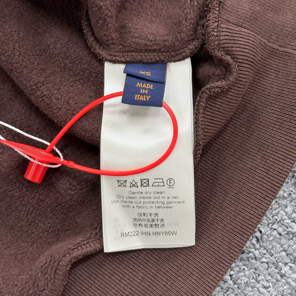 Louis Vuitton Brown Embroidered Cotton Hooded Sweater