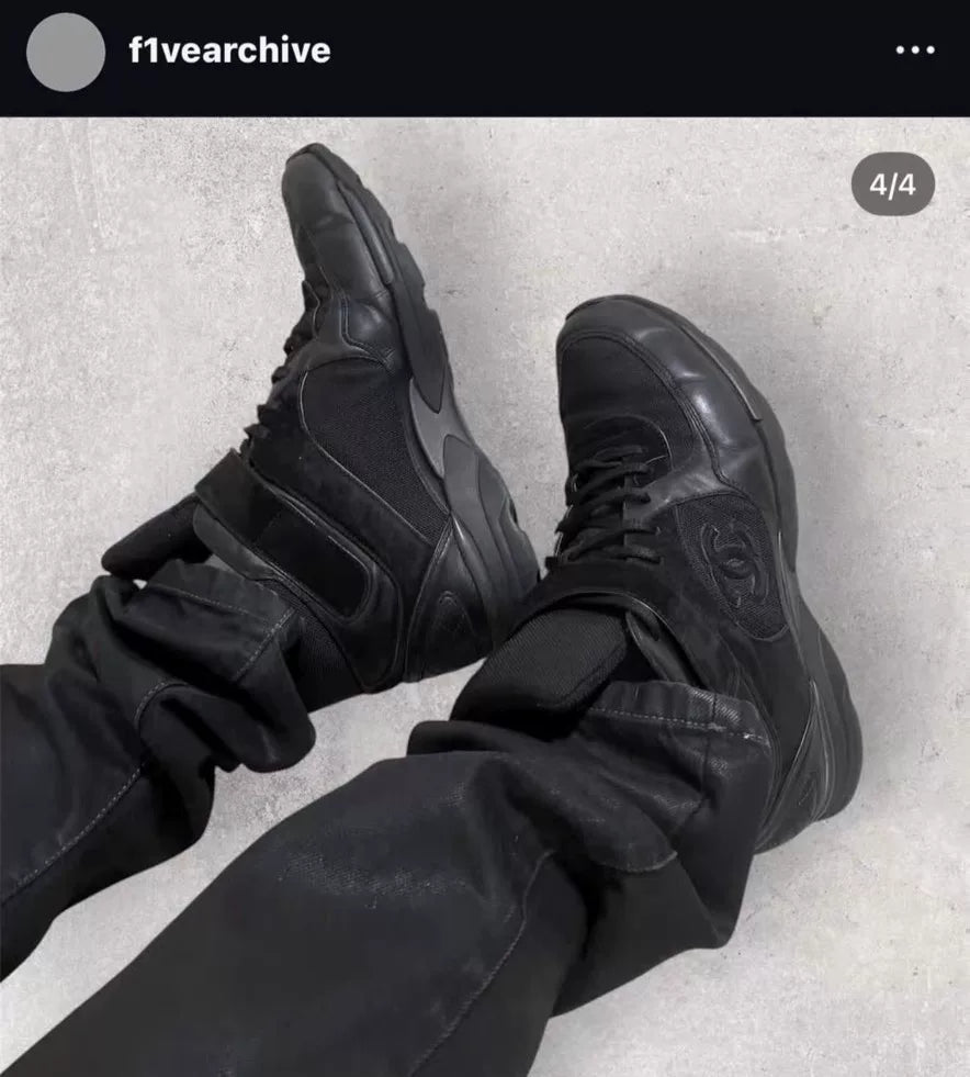 Chanel Lambskin Black Sneakers