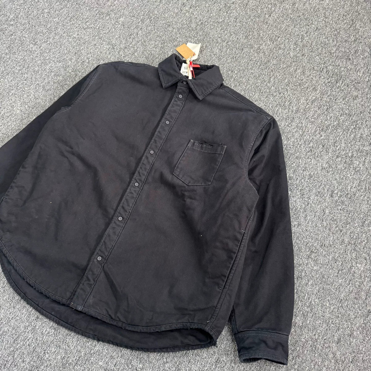 Balenciaga Black Washed Distressed Denim Jacket