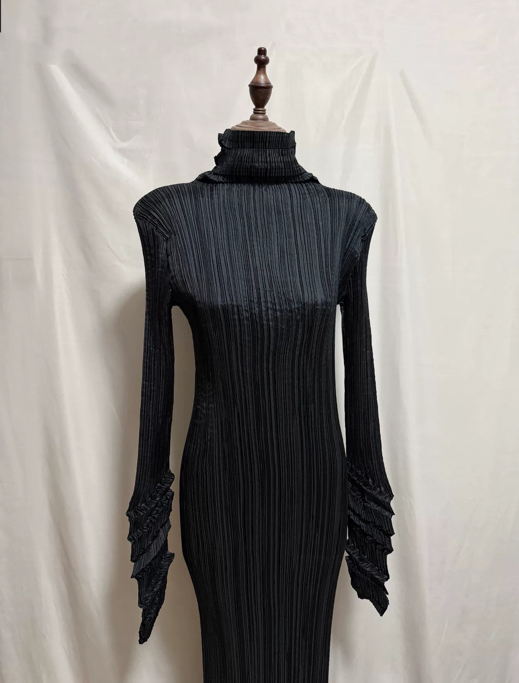 Issey Miyake Black Staircase Pleated Dress