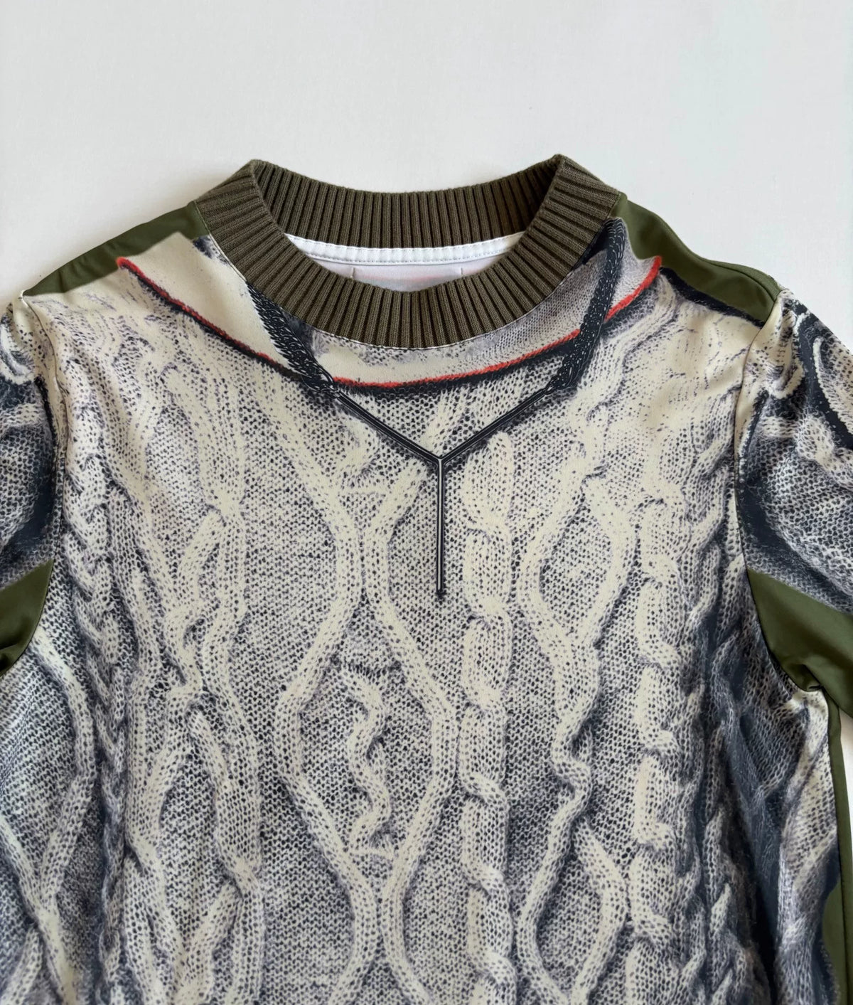 Jean Paul Gaultier Yproject Portrait Print Panel Knit Mesh Top