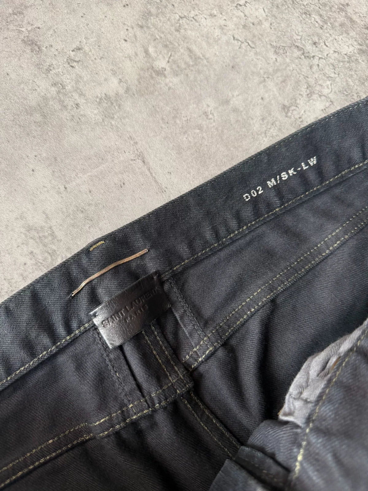 Saint Laurent Paris AW14 D02 Heavy Distressed Oil Stain Decay Jeans by Hedi Slimane