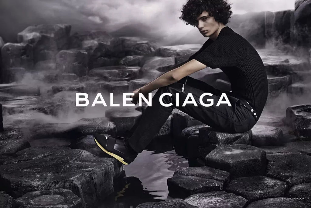 Balenciaga 13FW Metallic Straight-Leg Pants Jeans