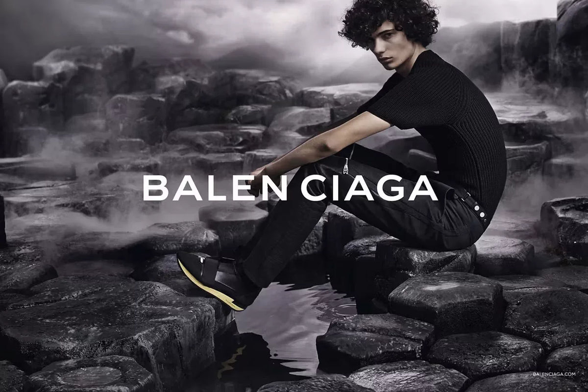 Balenciaga 13FW Metallic Straight-Leg Pants Jeans