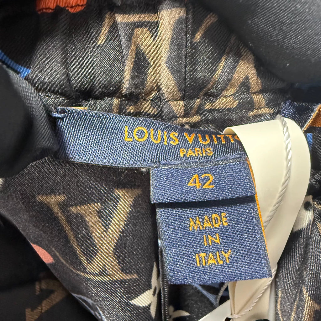 Louis Vuitton All-Over Print Monogram Silk Pants