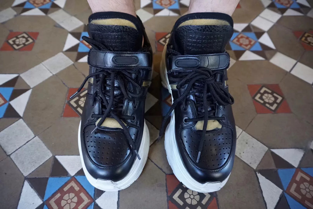 Maison Margiela FW19 Black Retro Platform Sneakers