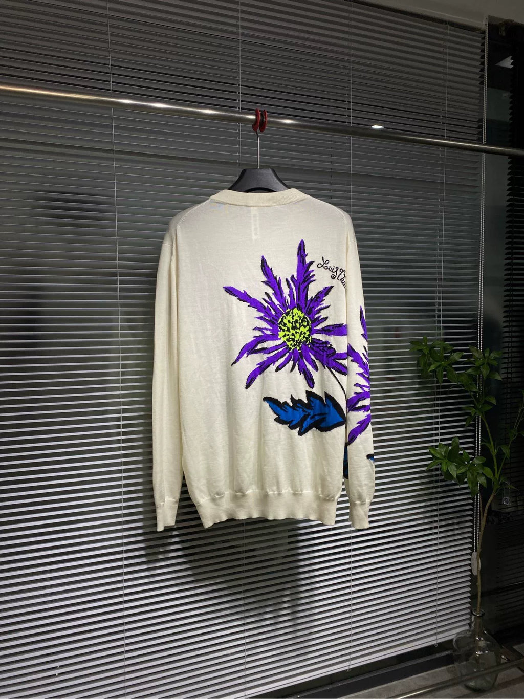 Louis Vuitton Sweater Floral Embroidered Knit Sweater