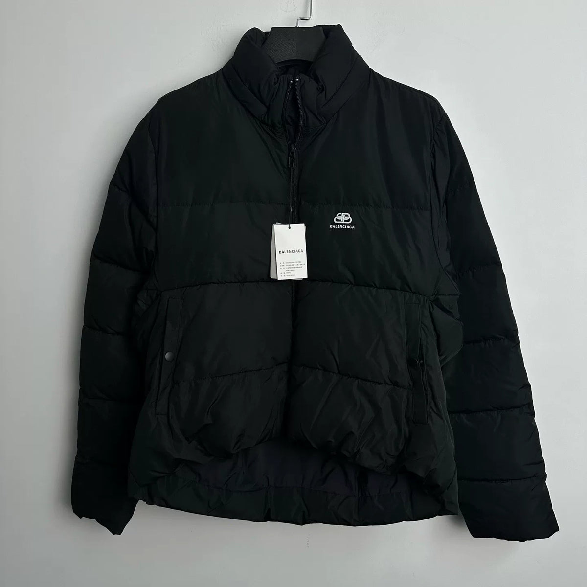 Balenciaga Black Stand-Collar Long-Sleeve Padded Jacket